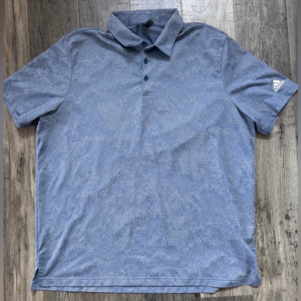 adidas Men’s Light Blue Heather Polo Shirt